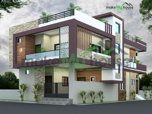 Duplex 3D Corner Elevation