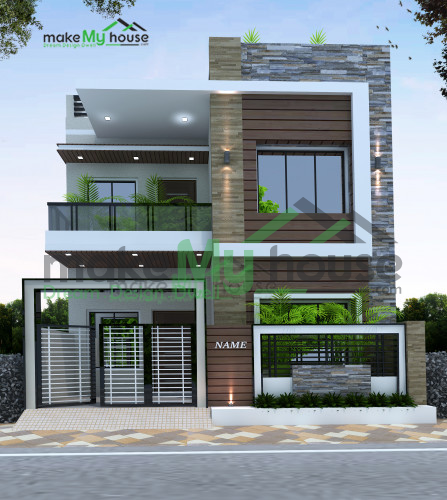 Duplex 3D Front Elevation