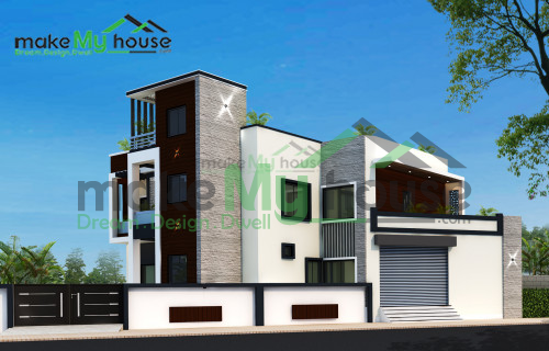 Duplex 3D Front Elevation