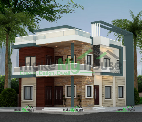 Duplex 3D Corner Elevation