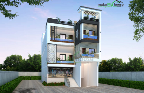 Basement With Commercial Building Architecture Design Naksha Images 3d Floor Plan Make My House Completed Project Basement With Commercial Building, How To Construct Basement In India
