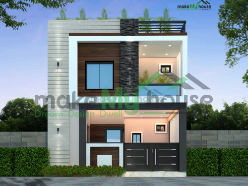 Duplex 3D Front Elevation