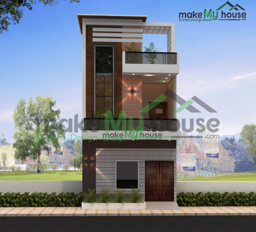 Duplex 3D Front Elevation