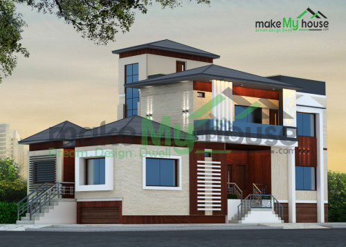 Duplex 3D Corner Elevation