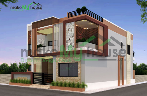 Duplex 3D Corner Elevation