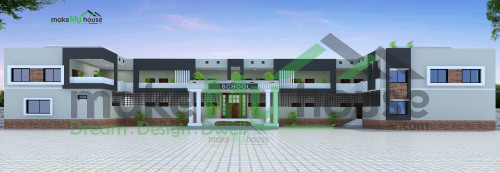 Duplex 3D Front Elevation