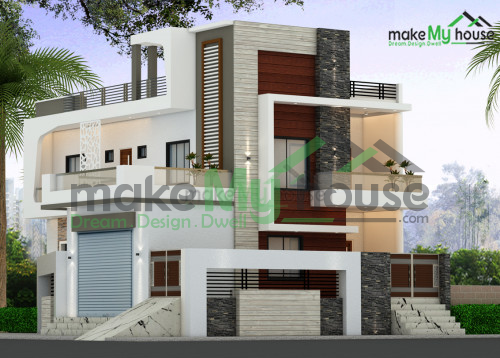 Duplex 3D Corner Elevation