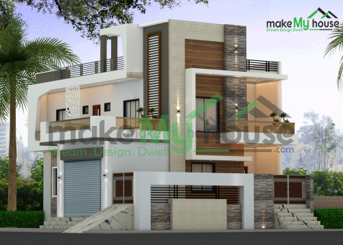 Duplex 3D Corner Elevation