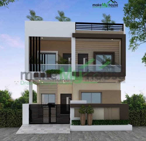 Duplex 3D Front Elevation