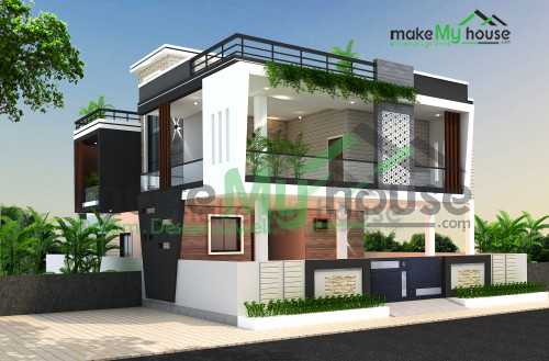 Duplex 3D Corner Elevation