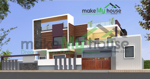 Duplex 3D Front Elevation