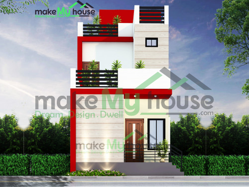 Duplex 3D Front Elevation