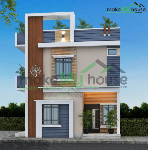 Duplex 3D Front Elevation