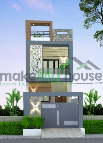 Duplex 3D Front Elevation