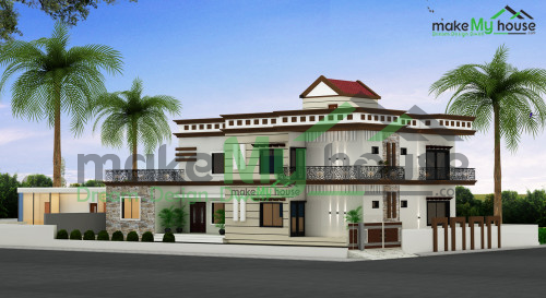 Duplex 3D Front Elevation