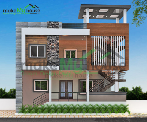 Duplex 3D Front Elevation