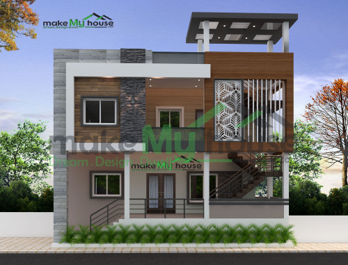 Duplex 3D Front Elevation