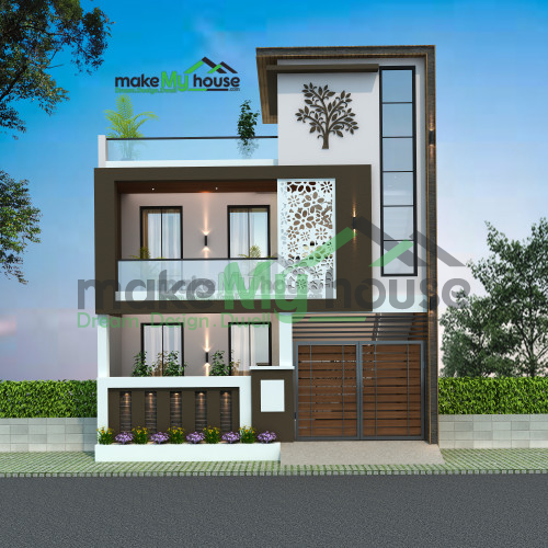 Duplex 3D Front Elevation