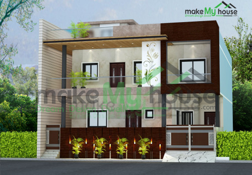 Duplex 3D Front Elevation