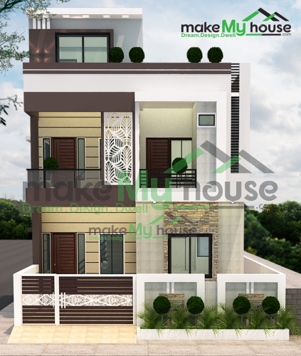 Duplex 3D Front Elevation