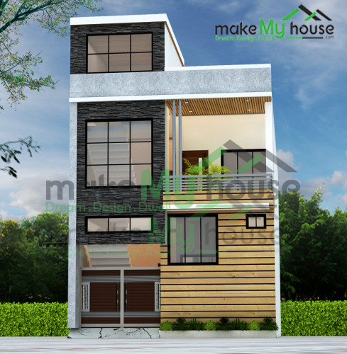 Duplex 3D Front Elevation