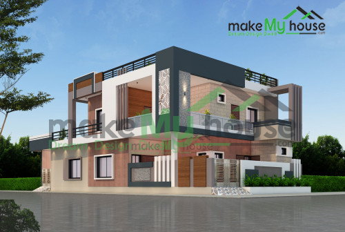 Duplex 3D Corner Elevation