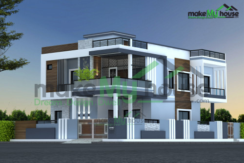 Duplex 3D Corner Elevation