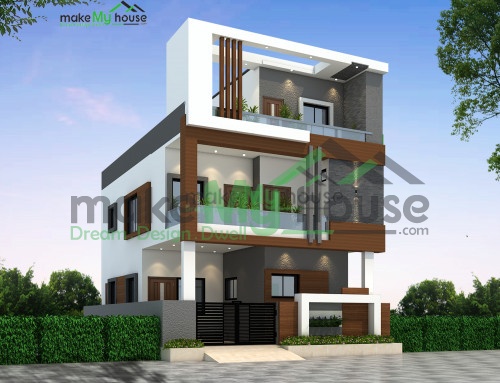 30*40 House plan, 1200 SqFt Floor Plan triplex Home Design- 7787