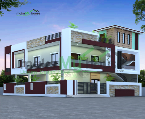 Duplex 3D Corner Elevation