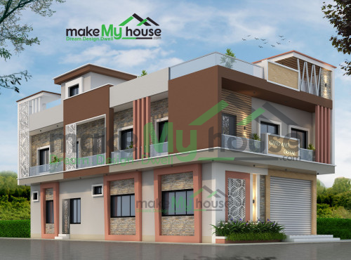 Duplex 3D Corner Elevation