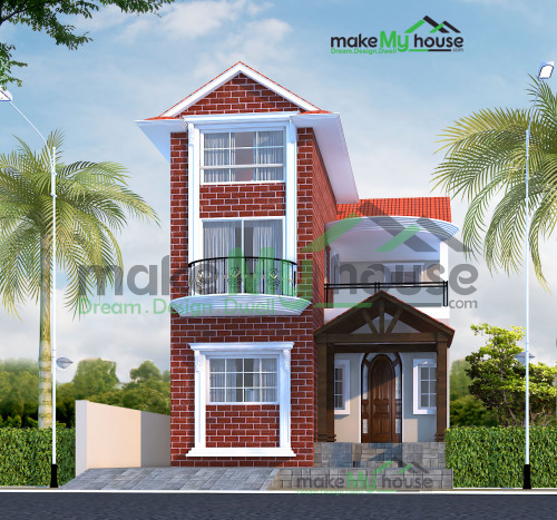 Duplex 3D Front Elevation