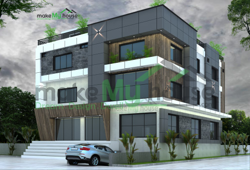 Triplex 3D Corner Elevation