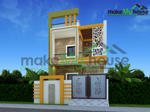 Duplex 3D Front Elevation