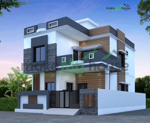 Duplex 3D Corner Elevation