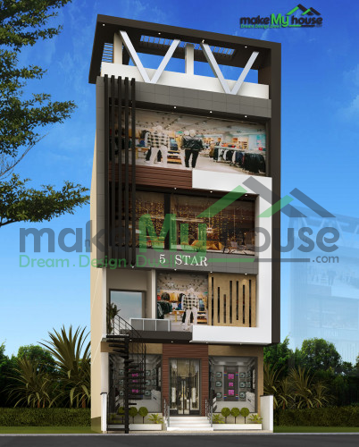 Multistory 3D Front Elevation