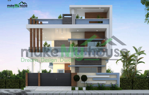 Duplex 3D Front  Elevation