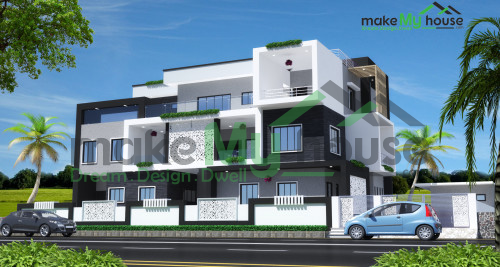 Triplex 3D Corner Elevation