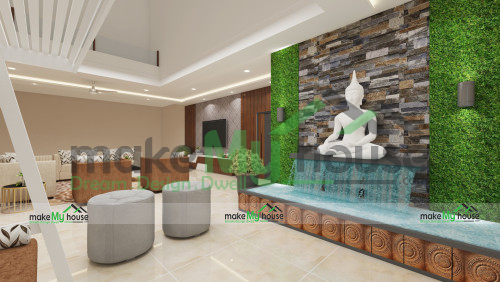 Living Room Statue Fountain Interior Design