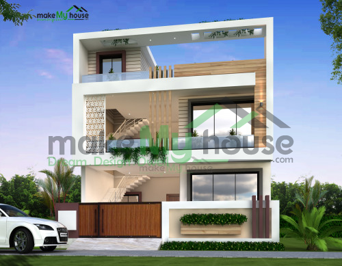 Duplex 3D Front Elevation