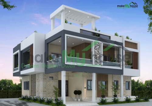 Duplex 3D Corner Elevation