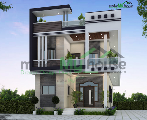 Duplex 3D Front Elevation