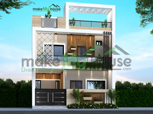 Duplex 3D Front Elevation