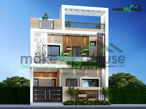 Duplex 3D Front Elevation