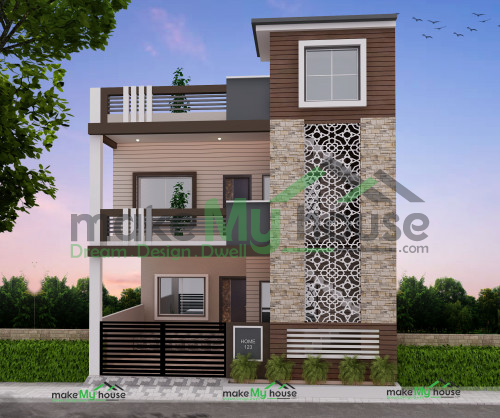 Duplex 3D Front Elevation