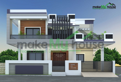 Triplex 3D Front Elevation