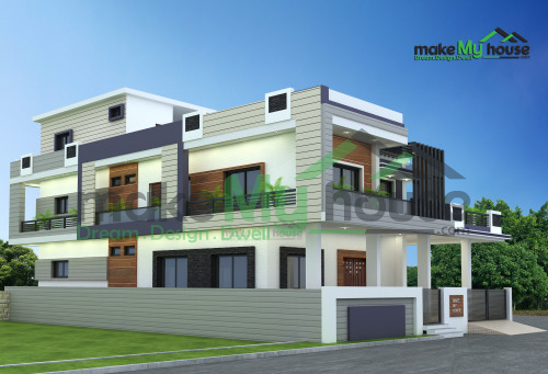 Triplex 3D Corner Elevation