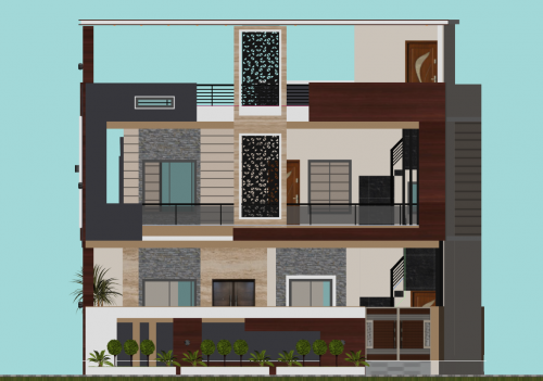 Duplex house elevation designs