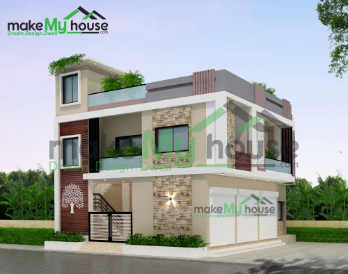 Duplex 3D Corner Elevation