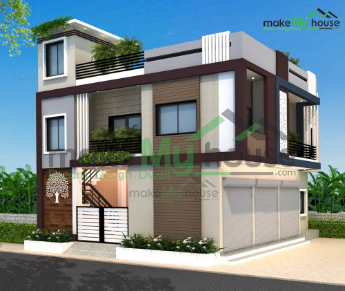 Duplex 3D Corner Elevation