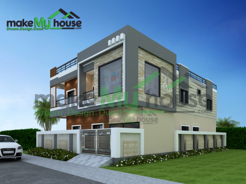 Duplex 3D Corner Elevation